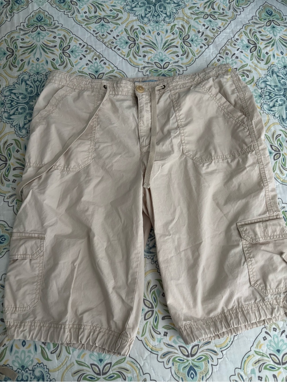 Izod Women's Tan Cargo Drawstring Shorts